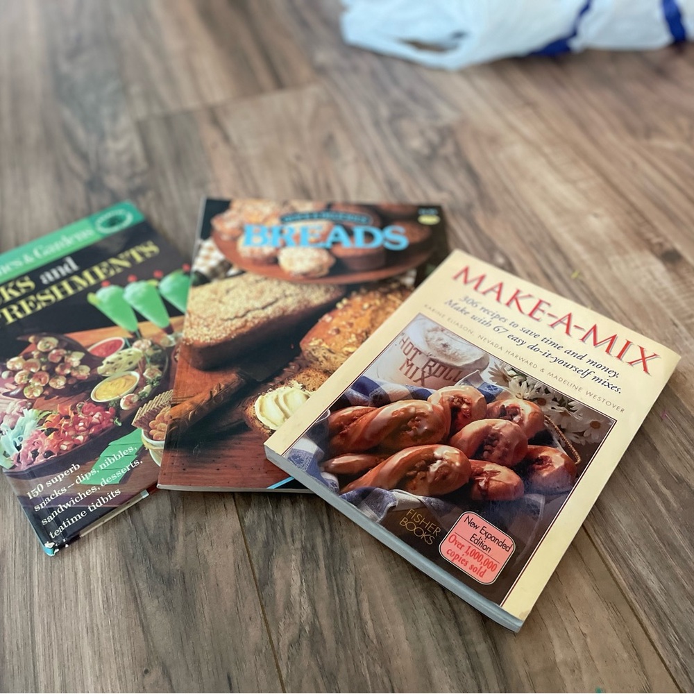 Make a make cookbook, drinks, breads, Unlisted Green and Blue Kitchen Cookbooks